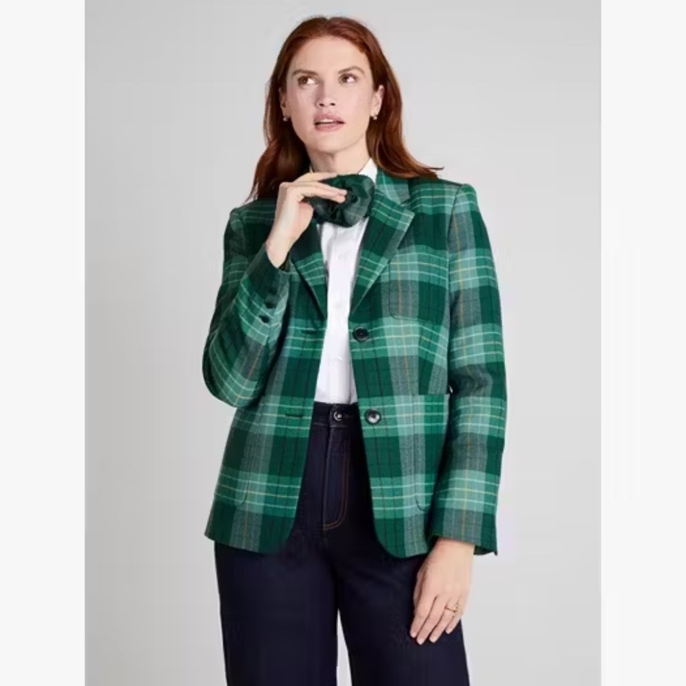NWT Kate Spade Greenhouse Plaid Blazer Style K9751